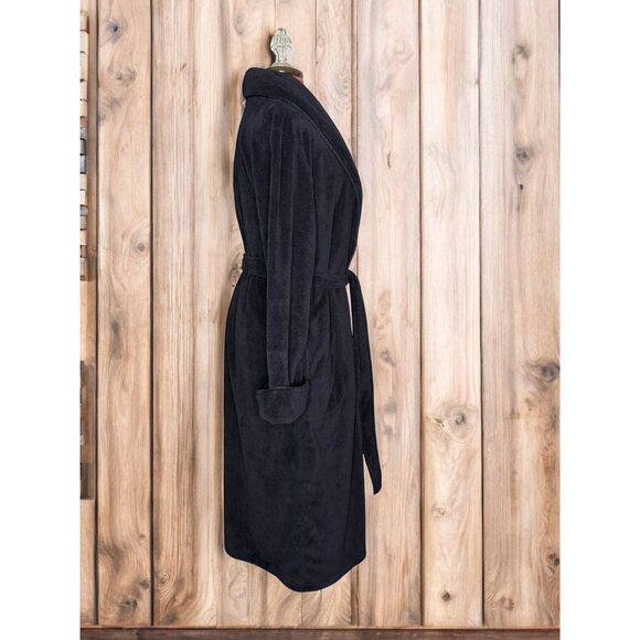 Jasmine Rose Intimates Plush Black Belted Robe - Picture 5 of 11